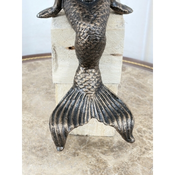 Siedząca Syrenka - Syrena Ryba - Akt - Żeliwna Figura - Żeliwo Ozdoba