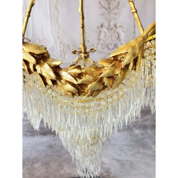 Pałacowy Wiedeński Żyrandol z Brązu + Kryształy 22 żarówki - Lampa 145cm