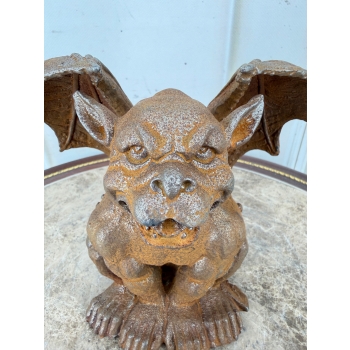 Żeliwna Stara Figura - Przyczajony Gargulec Toskański - Rustykalna Figurka
