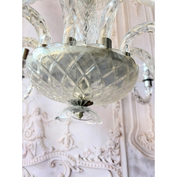 Przezroczysty Pałacowy Szklany Żyrandol - 10 Ramienny - Lampa Sufitowa