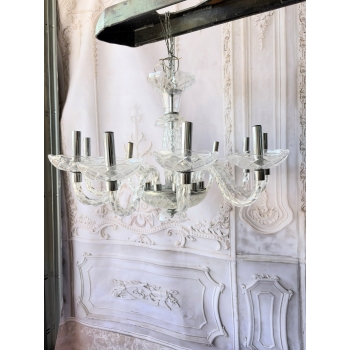 Przezroczysty Pałacowy Szklany Żyrandol - 10 Ramienny - Lampa Sufitowa
