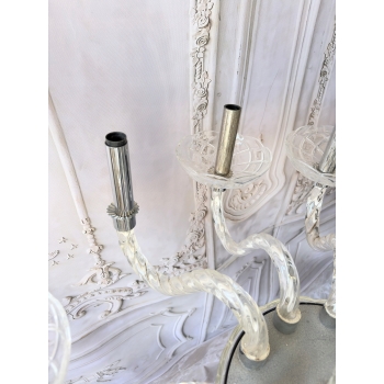 Przezroczysty Pałacowy Szklany Żyrandol - Lampa Sufitowa - Uszkodzony