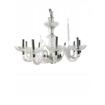 Przezroczysty Pałacowy Szklany Żyrandol - Lampa Sufitowa - Uszkodzony