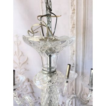 Przezroczysty Pałacowy Szklany Żyrandol - Lampa Sufitowa - Uszkodzony