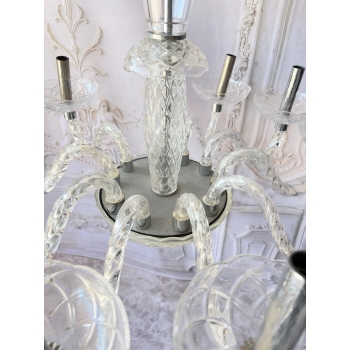 Przezroczysty Pałacowy Szklany Żyrandol - Lampa Sufitowa - Uszkodzony
