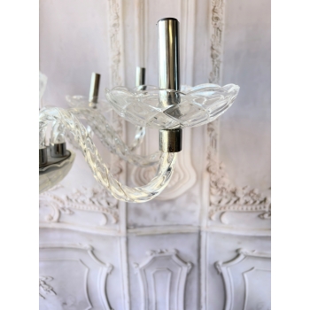 Przezroczysty Pałacowy Szklany Żyrandol - Lampa Sufitowa - Uszkodzony