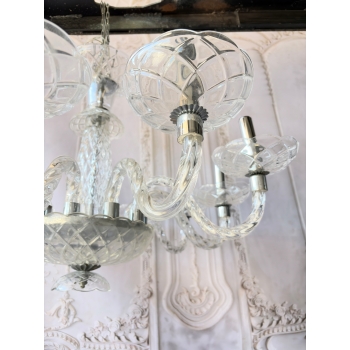 Przezroczysty Pałacowy Szklany Żyrandol - Lampa Sufitowa - Uszkodzony