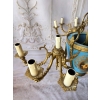 Porcelanowy Żyrandol Pałacowy z Malunkami - Porcelana + Brąz Lampa Sufitowa