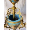Porcelanowy Żyrandol Pałacowy z Malunkami - Porcelana + Brąz Lampa Sufitowa