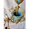 Porcelanowy Żyrandol Pałacowy z Malunkami - Porcelana + Brąz Lampa Sufitowa