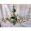 Porcelanowy Żyrandol Pałacowy z Malunkami - Porcelana + Brąz Lampa Sufitowa