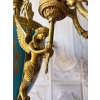 Porcelanowy Żyrandol Pałacowy z Malunkami - Porcelana + Brąz Lampa Sufitowa