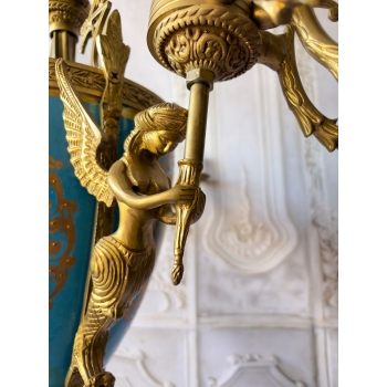 Porcelanowy Żyrandol Pałacowy z Malunkami - Porcelana + Brąz Lampa Sufitowa