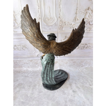 Anielica z Rozłożonymi Skrzydłami - Wielka Figura z Brazu - Aniołek 117cm