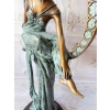Muza z Kwiatami Figura z Brazu w Stylu Secesja Patyna Dama w Sukni 125cm