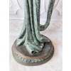 Muza z Kwiatami Figura z Brazu w Stylu Secesja Patyna Dama w Sukni 125cm