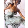 Muza z Kwiatami Figura z Brazu w Stylu Secesja Patyna Dama w Sukni 125cm