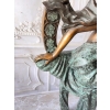 Muza z Kwiatami Figura z Brazu w Stylu Secesja Patyna Dama w Sukni 125cm