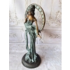 Muza z Kwiatami Figura z Brazu w Stylu Secesja Patyna Dama w Sukni 125cm