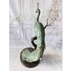 Wielki Kolorowy Paw FONTANNA z Brazu - Figura Dostojnego Pawia 125cm