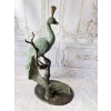 Wielki Kolorowy Paw FONTANNA z Brazu - Figura Dostojnego Pawia 125cm