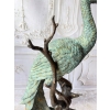Wielki Kolorowy Paw FONTANNA z Brazu - Figura Dostojnego Pawia 125cm