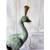 Wielki Kolorowy Paw FONTANNA z Brazu - Figura Dostojnego Pawia 125cm