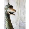 Wielki Kolorowy Paw FONTANNA z Brazu - Figura Dostojnego Pawia 125cm