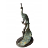 Wielki Kolorowy Paw FONTANNA z Brazu - Figura Dostojnego Pawia 125cm