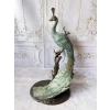 Wielki Kolorowy Paw FONTANNA z Brazu - Figura Dostojnego Pawia 125cm