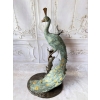 Wielki Kolorowy Paw FONTANNA z Brazu - Figura Dostojnego Pawia 125cm