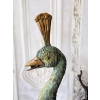Wielki Kolorowy Paw FONTANNA z Brazu - Figura Dostojnego Pawia 125cm
