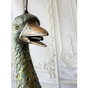 Wielki Kolorowy Paw FONTANNA z Brazu - Figura Dostojnego Pawia 125cm