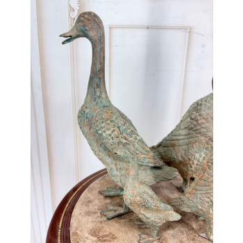 Rodzina Kaczek - 4 Kaczki Kaczka Komplet - Figura z Brązu - Prezent