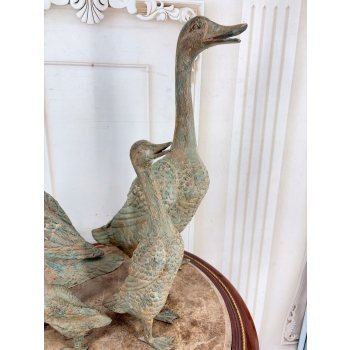 Rodzina Kaczek - 4 Kaczki Kaczka Komplet - Figura z Brązu - Prezent