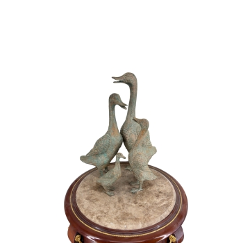 Rodzina Kaczek - 4 Kaczki Kaczka Komplet - Figura z Brązu - Prezent