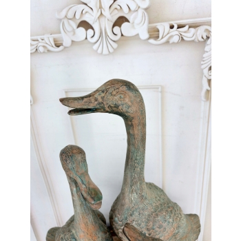 Rodzina Kaczek - 4 Kaczki Kaczka Komplet - Figura z Brązu - Prezent