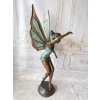 Calineczka z Brązu Elf - Stojaca Dziewczynka Wróżka - Figura z Brązu 150cm