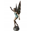 Calineczka z Brązu Elf - Stojaca Dziewczynka Wróżka - Figura z Brązu 150cm