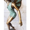 Calineczka z Brązu Elf - Stojaca Dziewczynka Wróżka - Figura z Brązu 150cm