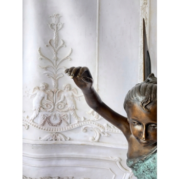 Calineczka z Brązu Elf - Stojaca Dziewczynka Wróżka - Figura z Brązu 150cm
