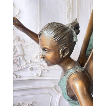 Calineczka z Brązu Elf - Stojaca Dziewczynka Wróżka - Figura z Brązu 150cm