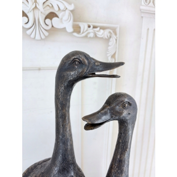 Rodzina Kaczek - 4 Kaczki Kaczka Komplet - Figura z Brązu - Prezent