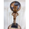 Atlas z Globusem Figura z Brązu Duża Ciężka Rzeźba Mitologiczna