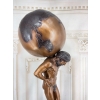 Atlas z Globusem Figura z Brązu Duża Ciężka Rzeźba Mitologiczna