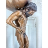 Atlas z Globusem Figura z Brązu Duża Ciężka Rzeźba Mitologiczna
