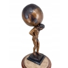 Atlas z Globusem Figura z Brązu Duża Ciężka Rzeźba Mitologiczna