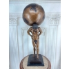 Atlas z Globusem Figura z Brązu Duża Ciężka Rzeźba Mitologiczna
