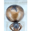 Atlas z Globusem Figura z Brązu Duża Ciężka Rzeźba Mitologiczna