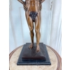 Atlas z Globusem Figura z Brązu Duża Ciężka Rzeźba Mitologiczna